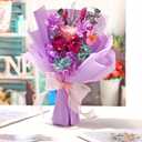 Canlierr Preserved Flowers Bouquet Graduation Flowers Bouquet Gift Forever Natural Real Roses Gifts for Teacher Student Birthday Anniversary Wedding Home Decor (Purple,Vivid)