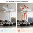 52 Inch 6 Speed High CFM Quiet DC Motor Modern Ceiling Fan with Lights Remote Control, 3 Blade White Gold Indoor Bedroom Living Room Ceiling Fan