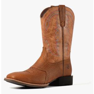 SUREWAY Western Boots For Men - Mens Square Toe Cowboy Boot,Oil/Slip Resistant,Durable Fashionable Classic Pull on 10 Inch Wellington Boots - Soft Toe Work Boots, Size 8