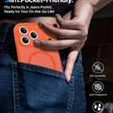 4 x Magnetic Shockproof for iPhone 17 Pro Max Case,[Camera Protection][Compatible with Magsafe][Non-Slip][Mil-Grade Protection] Non-Yellow Translucent Matte Phone Case for iPhone 17 Pro Max,Orange