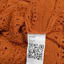 Saodimallsu Womens Boho Off Shoulder Sheer Crop Tops Bell Sleeve Flowy Oversized Crochet Ruched Pullover Sweaters Brick Red Small