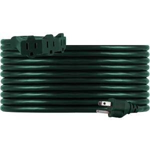 Philips 25 Ft Outdoor Extension Cord, 3 Outlet Block, Use in Garage, Shed, Office or Home, Green, SPS1037GF/27