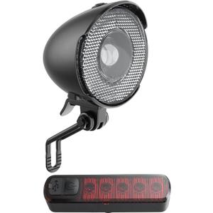 New Version 350Lumen High-Brightness Headlights Retro Bicycle Headlights Classic Retro Night Riding Safety Bicycle Fog Lights Headlights with Bracket (black set)