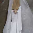 Fredbeck 32x80 White Glass Barn Door with 5.5FT 66inch Sliding Doors Hardware Kit Included & Handle,PVC Surface,Water-Proof,Easy to Assembly