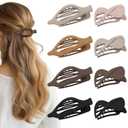 8 Pcs French Flat Hair Clips for Women Matte Claw Clips for Thick & Thin Hair No-Slip Hair Claw Strong Hold Styling Barrettes Accessories (8 PACK 6 Matte COLORS 01)