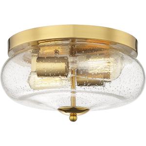 Darkaway Ceiling Light Fixtures Flush Mount, Indoor Outdoor Ceiling Light with Seeded Glass Shade for Hallway, Kitchen, Bedroom, Porch, Gold
