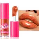 Reddish Orange Lip Gloss Lip Plumper Gloss Glitter Tinted Plumping Lip Gloss For Women Hydrating Long Lasting Shimmer Moisturizing Glossy Non Sticky lip gloss (03# Super-neutral) (0.16 Fl Oz (Pack of 1))