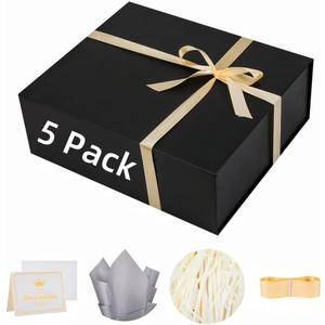 UoeRing 5 Pack Black Extra Large Gift Box 17x14.5x6 Inch Magnetic Lid, 1 Count