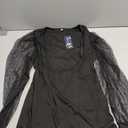 Fayenne Womens Tops Deep V Neck Cross Wrap Sexy Tops Polka Dot Mesh Long Sleeve T Shirt Casual Blouses, Size L