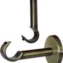 Refila Curtain Rod Holders for Wall, 2 Pack Ceiling Mount Bracket Set, Hardware Bracket Kit for 0.75 Inch or 0.79 Inch Rods, Wall and Ceiling Installation (Antique Bronze)