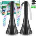 Fly Fans for Tables Rechargeable, 1800mah Table Fans to Keep Flies Away by Soft Blades, Fly Repellent Outdoor Patio, Camping Picnic Essentials, BBQ Party Supplies for Food, 2pcs (Black)