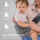 AUYEAZGO Toddler Carrier, Baby Sling Carrier - Premium Cotton, Large Seat & Back Support, with Large Pocket, One Size Fits Most, Ideal for 6-48 Months (16-44 lbs), Beige, Regular Fits Up to 4XL