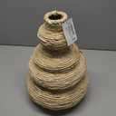 Fllamo Rattan Woven Flower Vase,White Boho Vases for Decor,Modern Decor Country Style Woven Rustic Vase for Home Decoration