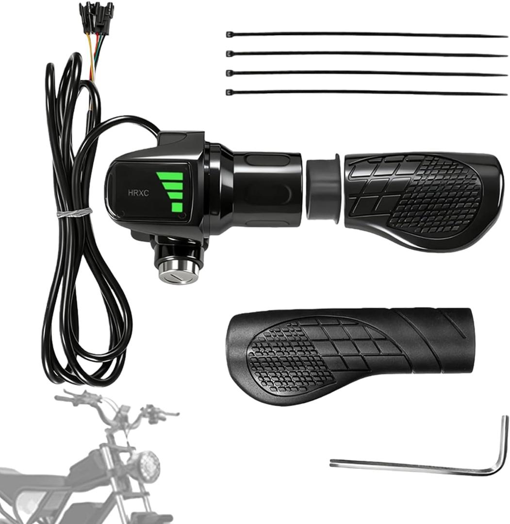Half Twist Throttle Fits Ridstar Q20, 48V Ebike Throttle Grip Compatible with Ridstar Q20/Q20Lite/H20/H26Pro/H20 Pro/E26/E26Pro/MN20/MN26/DC26, Grips Handlebar for Ridstar, Ebike Accessories