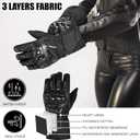 WESTWOOD FOX Motorcycle Gloves Winter Motorbike Gloves for Men and Women, Splashproof Motorcycle Gloves, Touchscreen Lightweight Warm Riding Gloves for BMX, ATV, UTV Mountain Biking (Small, Black Grey)