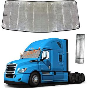 Accordion Sun Shade Windshield for Trucks, Reflective Car Shade Front Windshield, Windshield Sun Shade Fits for Semi Truck Windshields, Commercial & Big Rig Truck