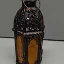 DECORKEY Moroccan Lanterns Decorative Indoor & Outdoor, 11 Medium Size Vintage Metal Hanging&Tabletop Candle Holder Decor, Halloween Christmas Ramadan Decorations for Home Porch Patio (Amber)