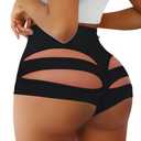 Cut Out Yoga Shorts Booty Butt Lifting Scrunch Shorts High Waisted Workout Gym Active Hot Pants Medium #1 Black S