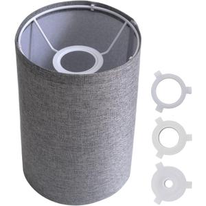 Cloth Lamp Shade Round lamp shade Natural Linen Lamp Cover Small Table Lamp Cover for decorate Table Lamp and Floor Lamp (Light Grey Round)
