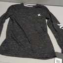Hurley Boys' Long Sleeve Soft Basic Cloud Slub T-Shirt (Small, Black)