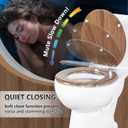 Round Toilet Seat Molded Wood Toilet Seat with Quietly Close and Quick Release Hinges, Easy to Install also Easy to Clean by Angol Shiold (Round, Natural)