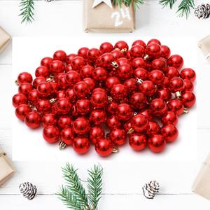 Christmas Ball Ornaments Red 144 pcs/1.18 inches Christmas Tree Balls, Used for Christmas Holidays, Wedding Party Decoration, Home Decoration, Tree Ornament