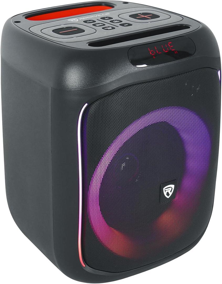Rockville ROCKBOX PRO V2 150W Portable Bluetooth Speaker, LED Party Lights, TWS Pairing, Mic Input, for Outdoor Events and Karaoke