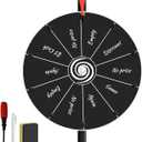 Prize Wheel 12 Inch with Stand - Spinning Wheel Game with Dry-Erase Marker and Eraser, Portable Wheel of Fortune with 10 Slots for Games, Raffles, Classroom & Parties