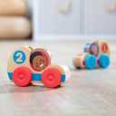 Melissa & Doug GO Tots Wooden Race Cars (2 Cars, 2 Disks) Stacking Toys For Infants, Hand Push Vehicles, Wooden Car Toys For Toddlers Ages 1+ - FSC-Certified