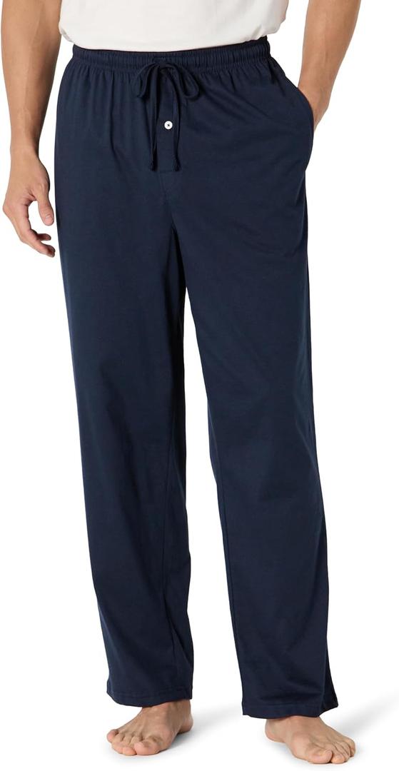 Amazon Essentials Men's Relaxed-Fit Lightweight Cotton Knit Lounge Pajama Pants (L)