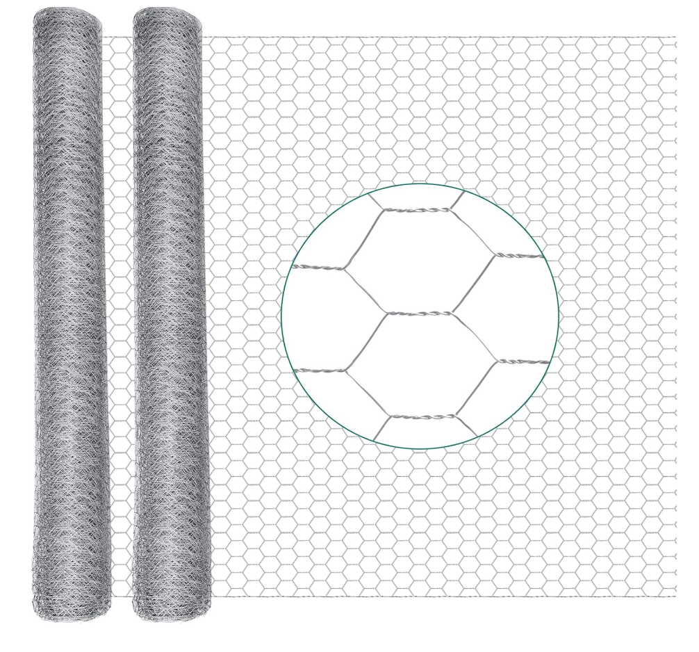 GlikCeil 48 in x 200 ft Chicken Wire Fencing Mesh, Metal Floral Chicken Wire for Floral Arrangements, 0.6 Inch Hexagonal Galvanized Poultry Netting for Garden, Coop Barrier, Duck Rabbit Cage(Silver)