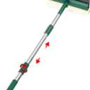 Window Squeegee for Home, 2 in 1 Window Cleaner Sponge and Dual Side Blade Rubber, Window Squeegee Cleaning Tool with Extension Pole for Gas Station, Glass, Shower, Windshield(25''-30'') (Green)