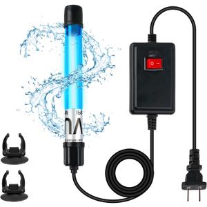 7W Aquarium UV Light for 20-100 Gallon Fish Tank Aquarium Light Algae Clean Light Green Machine Algae Remover