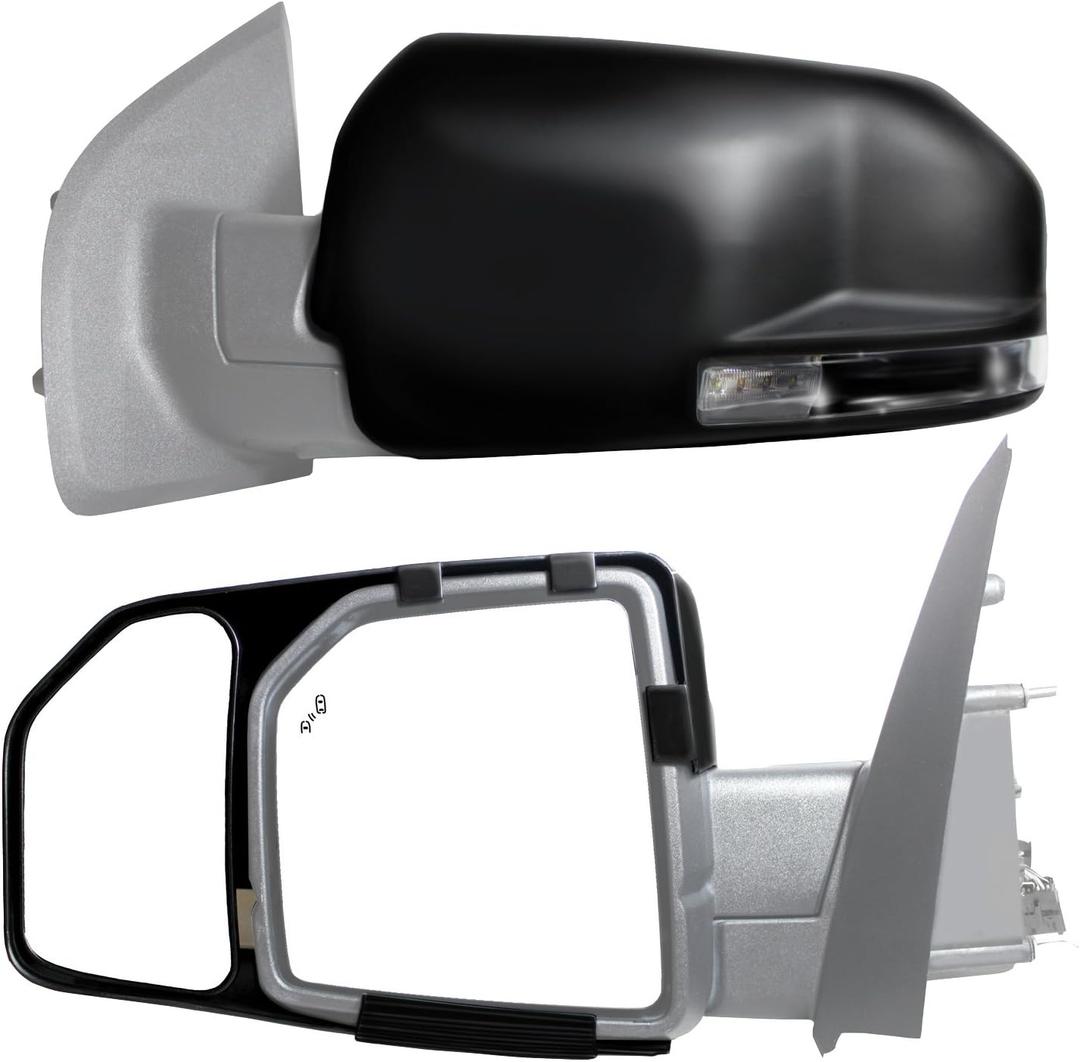 K SOURCE Snap & Zap 81850 Custom Fit Towing Mirror for 2015-2020 F150, Patented