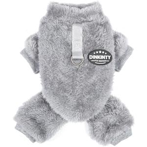 Fleece Dog Sweater Fall Dog Sweater for Small Dogs Thermal Soft Puppy Pajamas Stretchy Jumpsuit Doggie Pet Clothes for Chihuahua Teacup (Grey, XX-Small)
