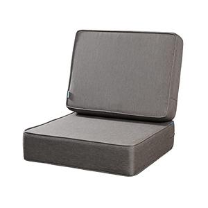 Outdoor Deep Seat Cushions Set for Patio Furniture,24x23,Extra Thick Patio Replacement Cushions,Square,Grey