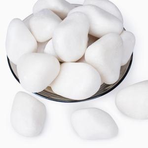 Pulovin 40 lbs White Rocks for Landscaping, 2-3 Inch Large White Rocks for Plants, Decorative Polished Stones for Garden, Walkways, Yard, Plants Pots, Vases, Crafts