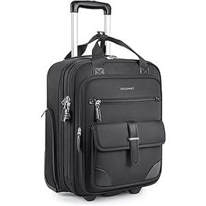 BAGSMART Carry on Luggage with Wheels, 16-inch Underseat Travel Suitcase Airline approved, Lightweight Softside Carry-on Luggage for Airplanes Women Overnight Rolling Bags for Short Trip, Black