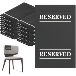 10 Pcs Reserved Chair Signs Cloth Church Placeholder Reserved Pew Signs Chair Reserved Seat Covers with Printed Words For Weddings, Churches, Receptions, Cinema, Celebrations, Parties and Events(Black)