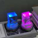 LED Light Base Lighted Display Stand for Crystal, 4 Pack Round Touch Control Light Stand, 7 Color Changing Display Base with USB Power, Illuminated Pedestal for Glass Crystal Spherical Artwork