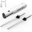 ENERTWIST Cordless Electric Knife Carving for Meat Turkey and Bread, 8V Battery Powered Electric Knife with 4 Stainless Steel Blades, Safety Lock