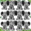 Tradder 12 Pcs Elephant Stuffed Animals 10 Inch Stuff Animal Plush Toy for Baby Shower Cute Soft Elephant Toys for Birth Stats Babies Girls Boys Infant Newborn Party Supplies Graduation Gift, (Gray)