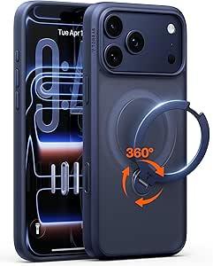TORRAS Q3 Spin for iPhone 17 Pro Max Case with 360 Magnetic Stand, Camera Control, Fit for MagSafe, 4X MilitaryGrade Shockproof Case for iPhone 17 Pro Max Phone Case with Kickstand, Deep Blue