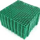 12 Pack 12'' x 12'' Interlocking Rubber Outdoor Flooring Tiles Non-Slip Shower Mat Pool Mats for Floor, Drain, Deck, Pool, Patio, Balcony, Kitchen, Yard (Green)