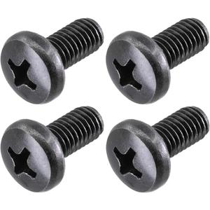 Black License Plate Screws for Audi and VW, Phillips Machine Pan Head 18-8, Stainless Steel, M6-1.0 x 10 mm Bolt (Pack of 4)