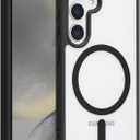 RALEAVO for Samsung Galaxy S24 Plus/S25 Plus Case Strong Magnetic Clear Cover [Compatible with Magsafe] Slim Shockproof Protective Case for S24 Plus/S25 Plus with Transparent Hard Back, Black