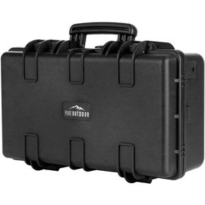 Monoprice Weatherproof Hard Case - 22 x 14 x 8 Inches, With Customizable Foam, Shockproof, IP67, Ultraviolet And Impact Resistant Material, Black - Pure Outdoor Collection (20.3 Liter)