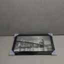 New York City Financial District by Anon. - 14" x 20" Framed Canvas Art Print - Black Frame - Ready to Hang