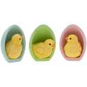 Boston International Easter Figurine Tabletop Shelf Mantel Spring Decorations for Home, Set of 3, Baby Chicks in Easter Eggs
