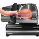 Chefman Electric Deli Slicer With Adjustable Slices, Stainless Steel Blades, Safe Feet - For Ham, Cheese, Bread, Fruit & Veggies